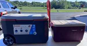 Lot of 2 Coleman Coolers Coleman Extreme wWheels (62 qt), Coleman Polite 34 (34 qt)