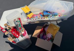 Large Lot of Wrapping Paper, Gift Bags, Tissue Paper & Bows