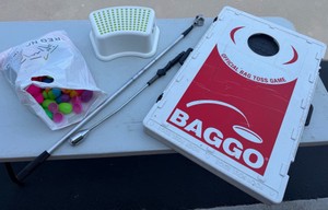Lot of CornholeBag Game, Easter Eggs, Golf Clubs