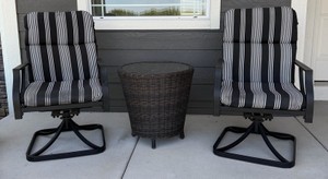 Lot of 2 Outdoor Chairs & Patio Table