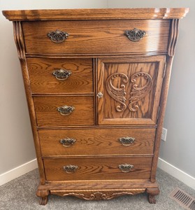 Antique Tallboy Dresser - 35.5 W x 21 D x 52 T