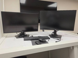2 DELL MOITORS, WIRELESS KEYBOARD AND MOUSE