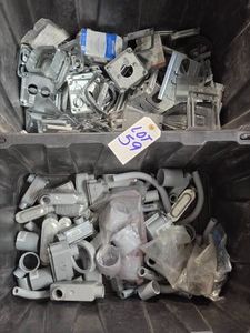 NEW ELECTRICAL PARTS &amp HARDWARE - 2 TOTES&nbsp