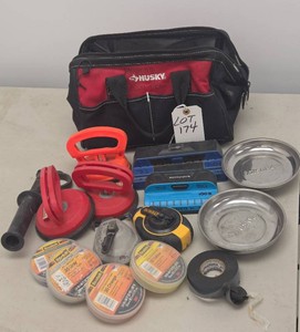 CARRY BAG OF ASSORTED JOB SITE ESSENTIALS