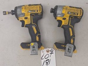 TWO DeWALT CORDLESS IMPACT DRIVERS - DCF887