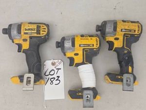 THREE DeWALT CORDLESS IMPACT DRIVERS - DCF887