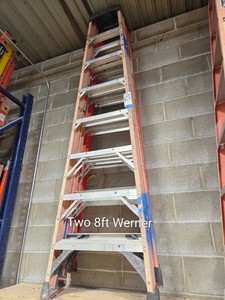 TWO 8 FT WERNER LADDERS
