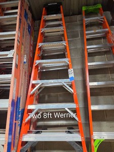 TWO 8 FT WERNER LADDERS