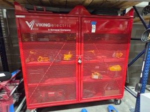VIKING ELECTRIC CAGED SECURITY LOCKER ON WHEELS