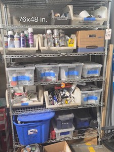 LARGE STAINLESS STEEL SHELVING ON WHEELS