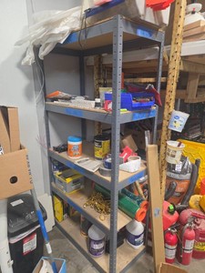 TWO SHOP SHELVING UNITS