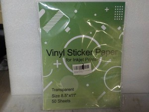 50 Sheets Transparent Vinyl Sticker...