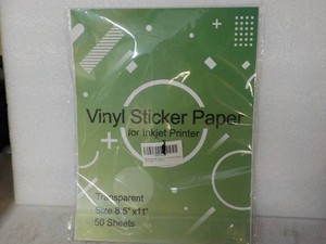 50 Sheets Transparent Vinyl Sticker...
