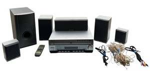 Pioneer XV-HTD510 5-Disc DVD CD Changer 5.1 Channel Surround Sound w Speakers and Sub Woofer in Good Working Condition