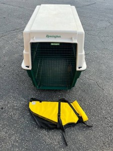 Large Remington Dog Travel Carrier (30 T x 40 L x 27 W) with FIDO Float Vest