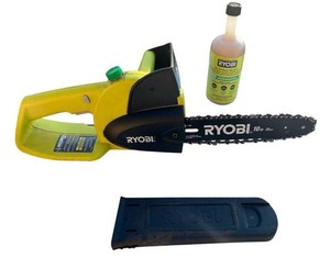 RYOBI 18V Cordless Chainsaw (Class 2C  Model P542) with New Bottle of Bar & Chain Lubricant