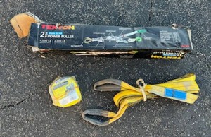 TEKTON 2-Ton Dual Gear Power Puller w Tow Straps