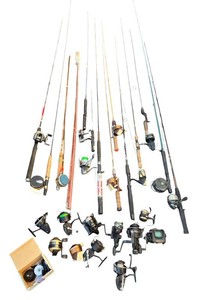 Fishing Rods and Reels Lot - Perrine Fly Fishing, BFR, Crystal River, Abu Garcia, Bronson, Shakespeare, Zebco and More