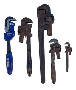 Vintage Pipe Wrench Lot Plus an Irwin Vise-Grip Quick Adjusting Pipe Wrench