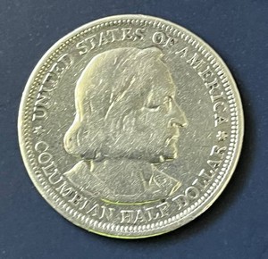 1893 Columbian Exposition Silver Half Dollar (90% Silver) - The First Commemorative Coin Issued by the U.S. Mint