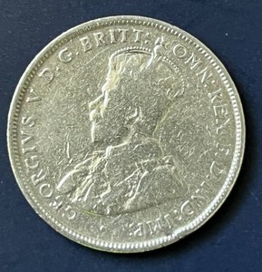 1914 Australian 1 Florin  2 Shillings Silver Coin (.925 Silver)