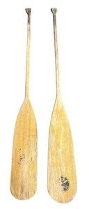 Pair of Vintage Wood Canoe Paddles (Smokers Quality Brand & Feather Brand)