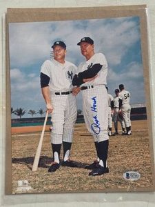 BECKETT AUTHENTICATED 8X10 PHOTO AUTOGRAPHED BY RALPH HOUK WITH FELLOW NY YANKEE PLAYER