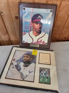 DEION SANDERS - FRAMED LTD ED PRINT ARRAY AND NEON DEION LUCITE PRESERVED PHOTOGRAPH