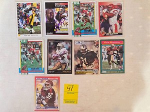 9 MULTI-TEAM PKG OF FAN OBTAINED AUTOGRAPHED FOOTBALL PLAYER CARDS