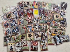 OVER 70 VINTAGE FOOTBALL TRADING CARDS - SEMI-RIGID SLEEVED