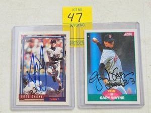 2&nbsp AUTOGRAPHED BASEBALL CARDS - MINNESOTA TWINS GREG GAGNE AND GARY WAYNE