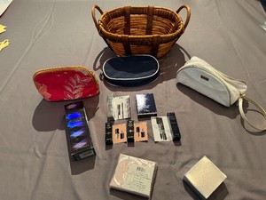 Estee Lauder and Dior Makeup Bags, Gucci Pocket Mirror, Dior and Armani Makeup