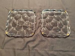 Vintage Crystal Trivets 8.5 x 8.5