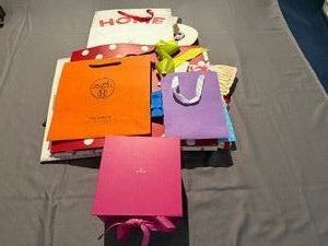 Large Lot of Gift Bags and a Pink Gift Box