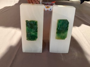 Marble and Jade Book Ends