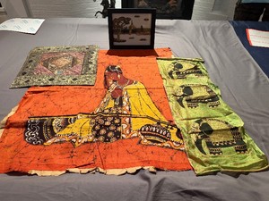 Beautifully Hand-Crafted Indian Textiles and Framed Art Wall and Mount of Royal Palace in Mandalay
