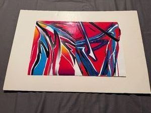 Colorful Abstract Computer Created Artwork - No Frame - Mounting Piece is 30 x 20