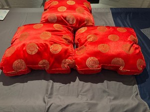 Three Square Chinese Cushions - 23 x 27