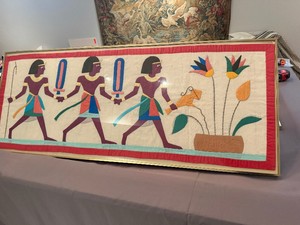 Vintage Egyptian Khayamiya Tapestry - Handmade Applique Art 48 x 19.5 x 1