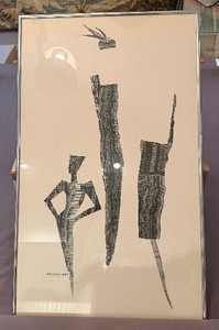 Framed Mixed Media Artwork 17.75 x 29.5 x 1