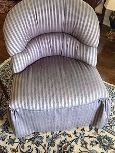 Purple Skirted Armless Vanity Chair