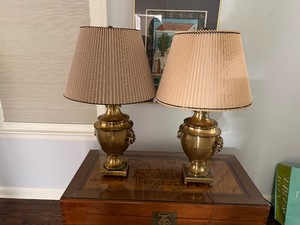 Vintage Brass Urn-Style Table Lamps