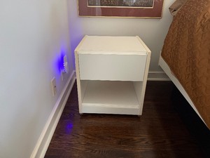 Two Matching Reff Products White Wood Sturdy Bed Side Tables with Drawer (18 x 17.5 x 19) Matches Lots 22,23, 24, 25