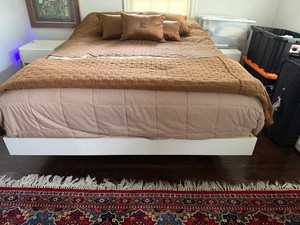 Reff Products Queen Bed Frame features Underbed Storage Drawers on both sides Drawers 4 Wide x 22 Deep, Matches Lots 17, 22, 23, 24