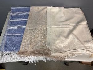 Ladies Shawls Blue, Beige and Cream