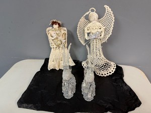 Christmas in July Crotched Christmas Angels 12 and 14 tall, Beautiful Reindeers 10 Tall