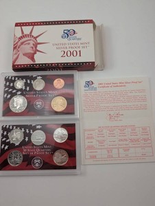 2001 U.S. Mint 90% Silver Proof Set & 50 State Quarters Silver Proof Set (Lot of 2)