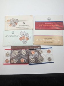 United States Mint Uncirculated Coin Sets 1985-1989 (Lot of 5)