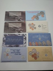 United States Mint Uncirculated Coin Sets 1990-1998 (Lot of 8)