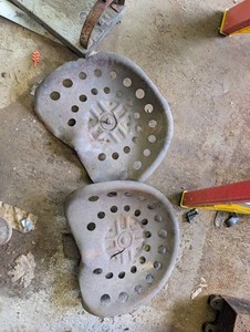 Vintage Perforated Tractor Seats (Lot of 2)